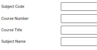 Curriculum Field Name on form