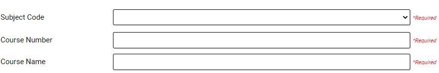 Image of required fields